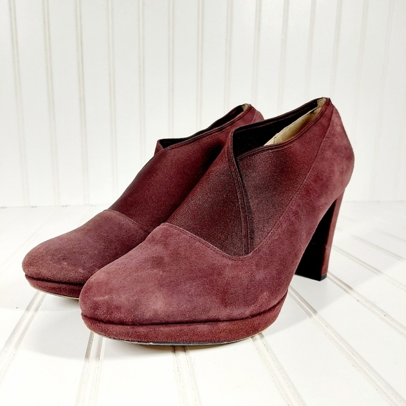 Clarks Kendra Purple Suede Mix Closed-Toe Pumps A418 - Picture 2 of 14